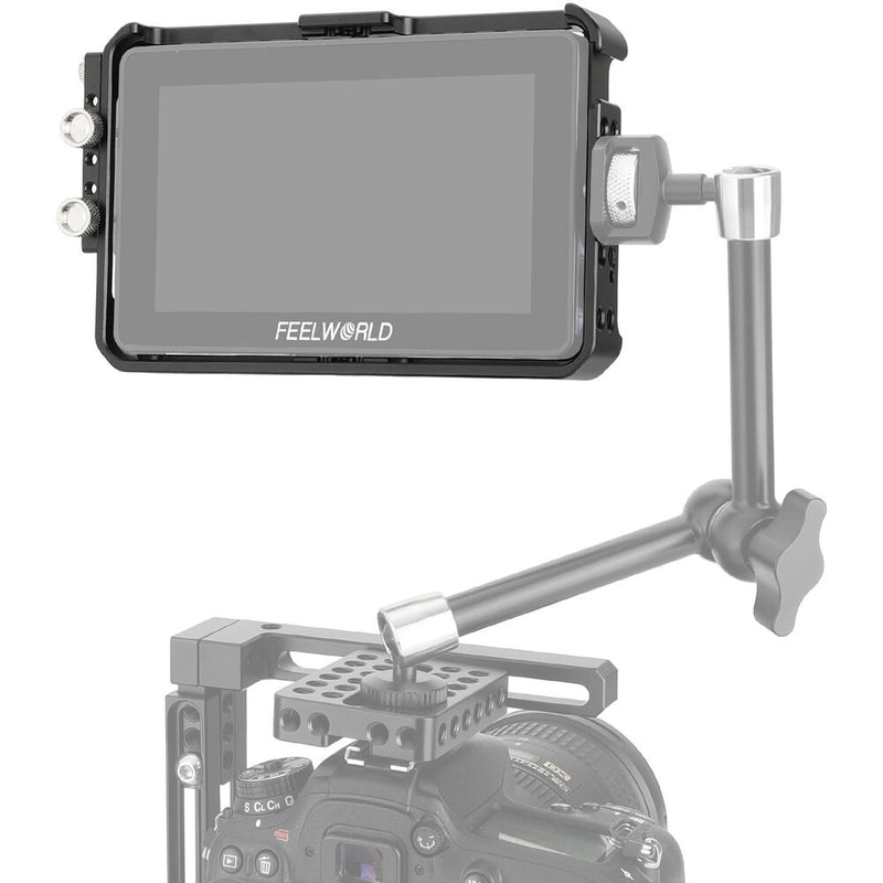 CAMVATE Formfitting Cage with HDMI Cable Clamp for FeelWorld F5 Pro/F5 Pro V2 5.5" Monitor