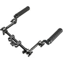 CAMVATE Rubber Handgrip Pair with Rosette Extension Arms & 15mm Rod Clamp