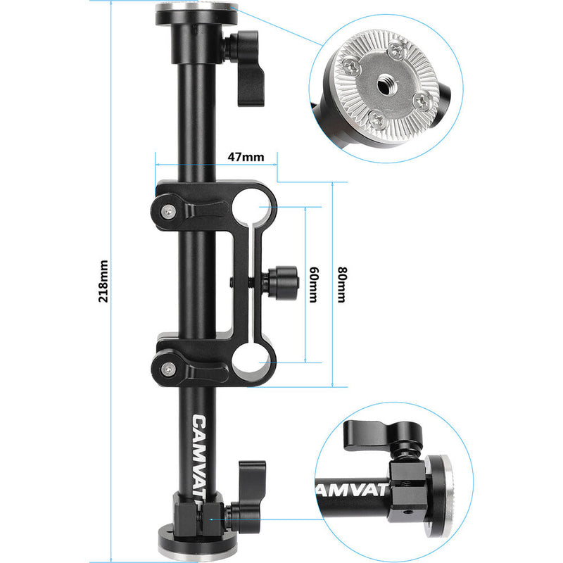 CAMVATE Adjustable 15mm Rod Clamp with ARRI-Style Rosette Mounts