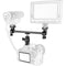 CAMVATE T-Bar Bracket Arm with Double Cold Shoe Mounts & Adjustable 1/4" Ball Head Holder