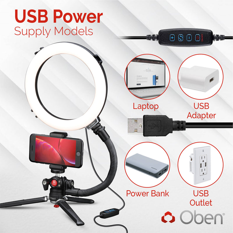 Oben TTVLK-8 Tripod Vlogging Kit with Ring Light (8")