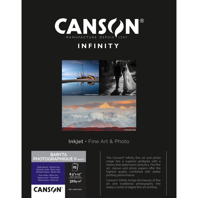 Canson Infinity Baryta Photographique II Matte Paper (8.5 x 11", 25 Sheets)