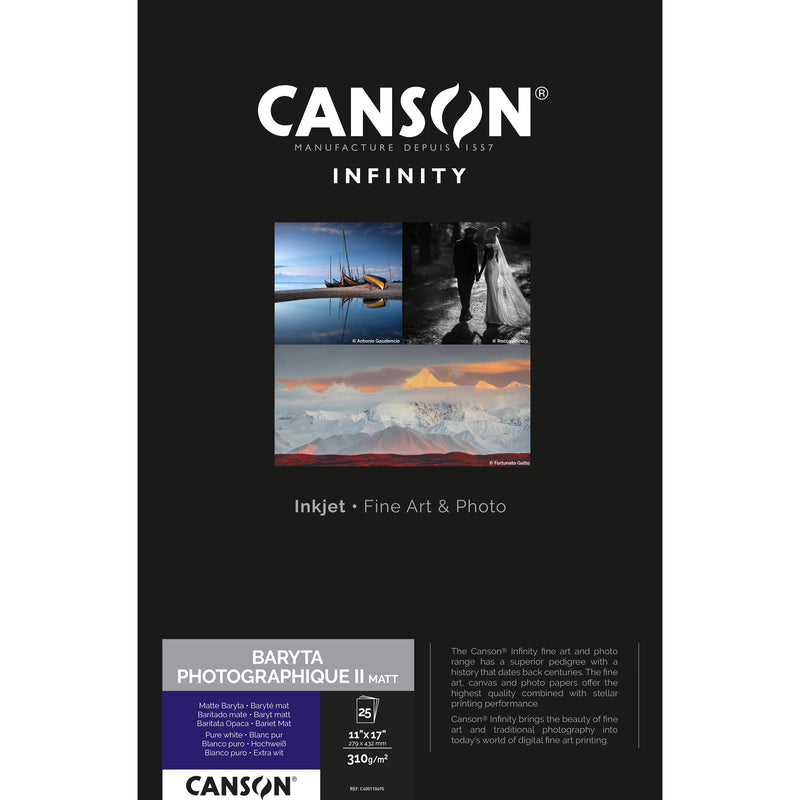 Canson Infinity Baryta Photographique II Matte Paper (11 x 17", 25 Sheets)