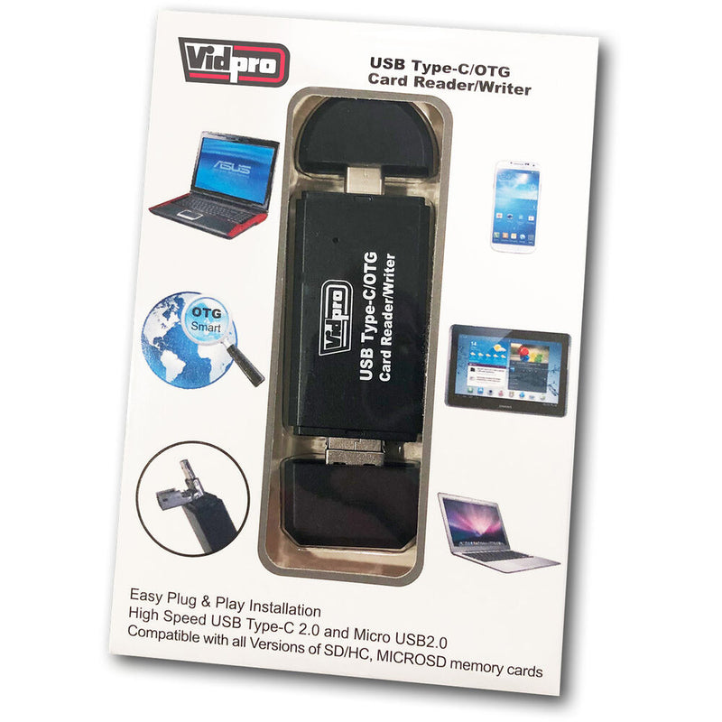 Vidpro SD and microSD Card Reader (USB Type-C / USB Type-A / Micro-USB)