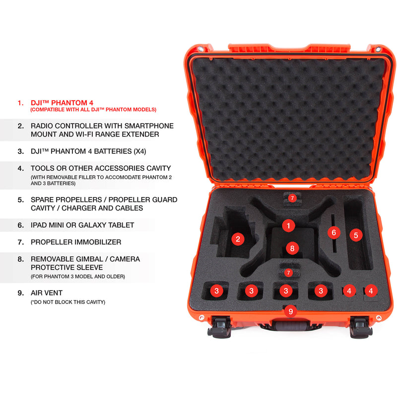 Nanuk 950 Waterproof Hard-Shell Case for DJI Phantom 4 RTK (Orange)