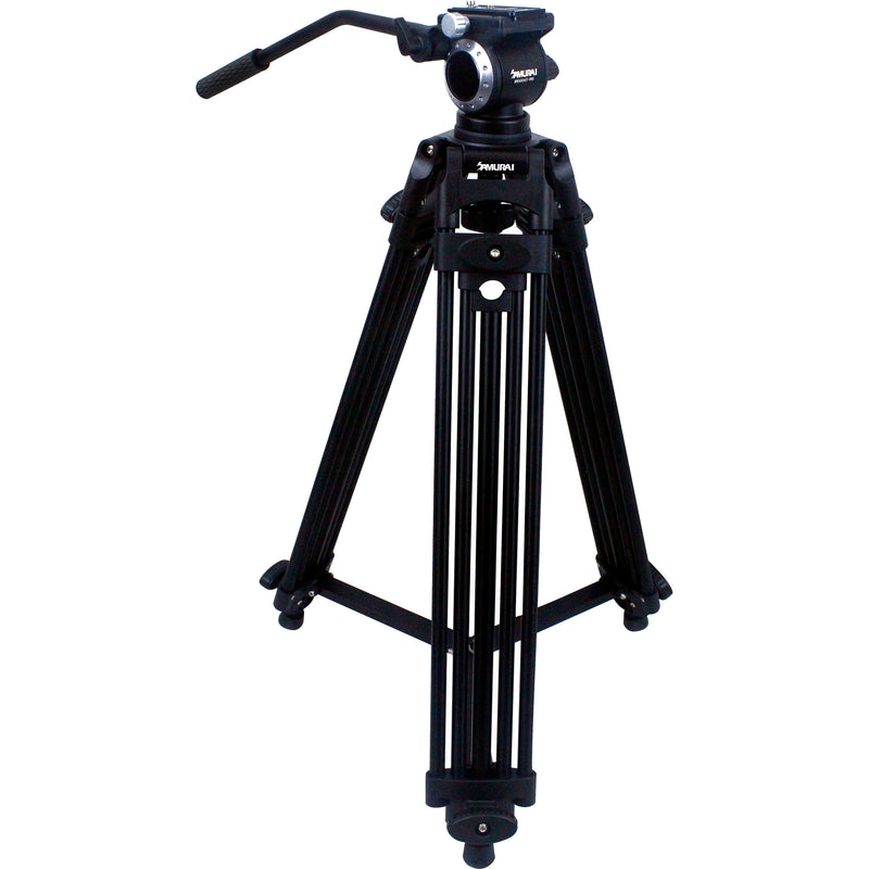 Samurai Broadcast Pro Plus Professional 3-Section Video Tripod with Fluid Head