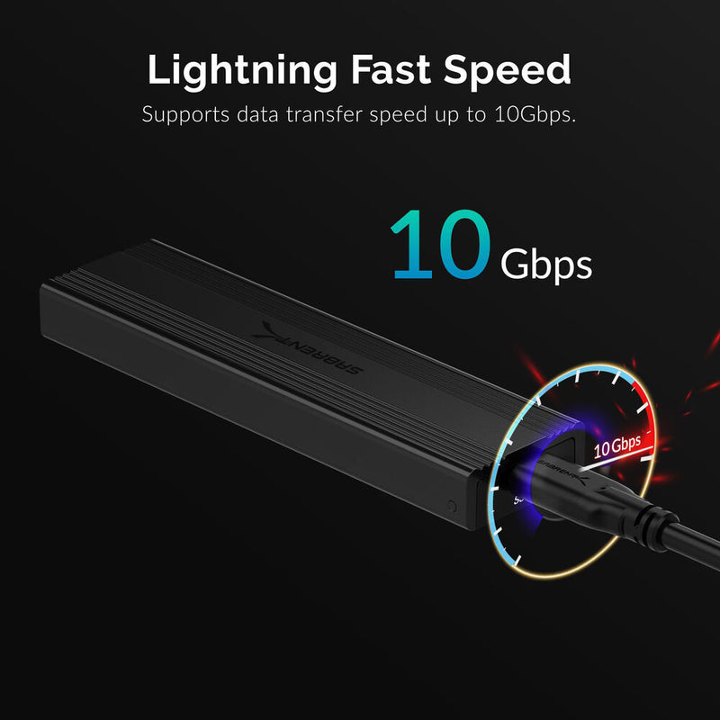 Sabrent USB 3.2 Type-C Tool-Free Enclosure for M.2 PCIe NVMe and SATA SSDs