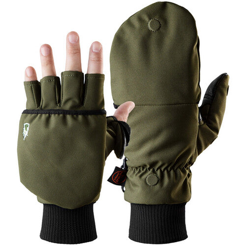 The Heat Company Heat 2 Softshell Mittens/Gloves (Size 10, Green)