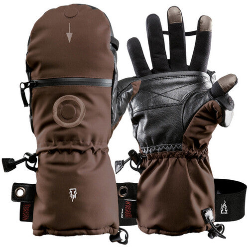 The Heat Company Heat 3 Smart Mittens/Gloves (Size 13, Brown)