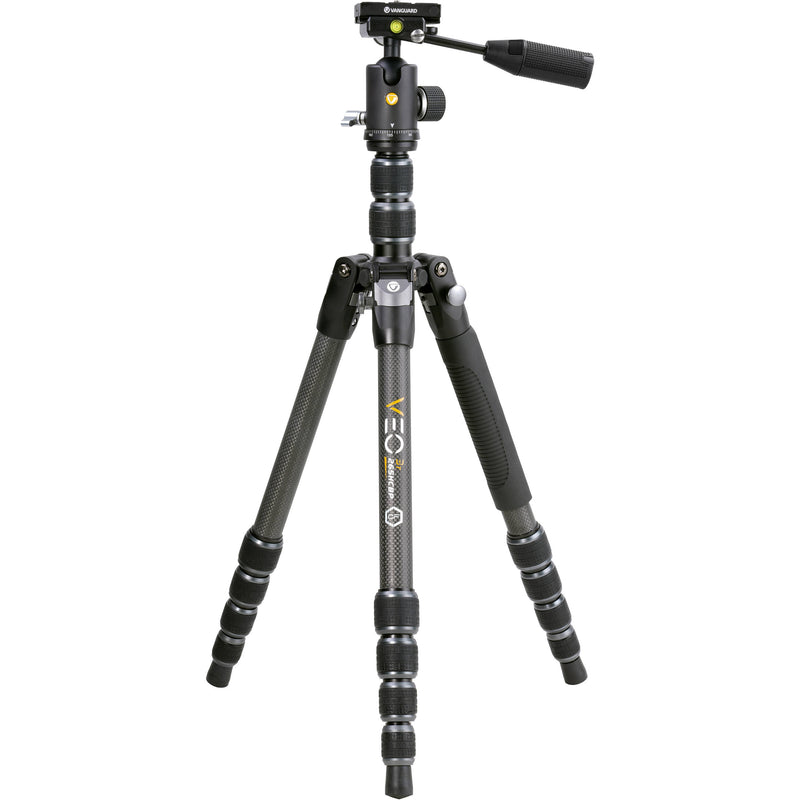 Vanguard VEO 3T 265HCBP Carbon Fiber 4-in-1 Travel Tripod with VEO 2 BP-120T Ball/Pan Head and Bluetooth Remote