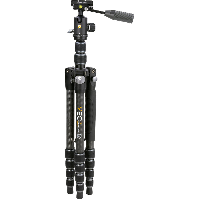 Vanguard VEO 3T 265HCBP Carbon Fiber 4-in-1 Travel Tripod with VEO 2 BP-120T Ball/Pan Head and Bluetooth Remote