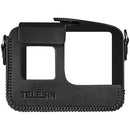 TELESIN Black Faux Leather Case with Neck Strap for GoPro HERO8