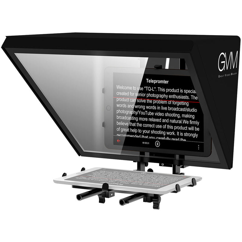 GVM Teleprompter for Tablets and Smartphones with Bluetooth Remote and App