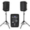 Pyle Pro PPHP28AMX PA Speaker and 300W Amplifier/Mixer DJ Kit with Two 2-Way 8" Speakers, Cables, Mic & Stands