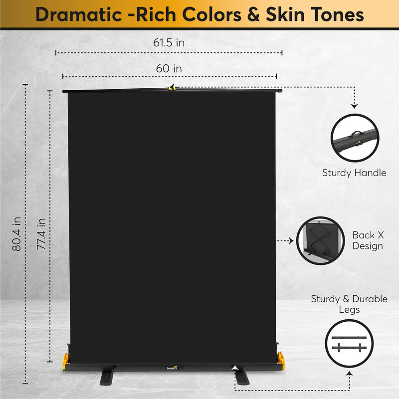 Impact Rapid Background Screen (Black, 80 x 58")