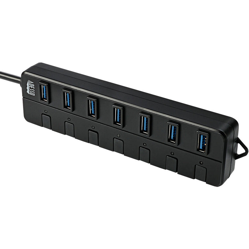 Adesso 7-Port USB 3.0 Hub with Power Switch and Adapter