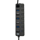 Adesso 7-Port USB 3.0 Hub with Power Switch and Adapter