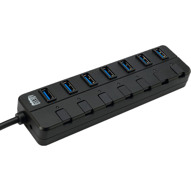 Adesso 7-Port USB 3.0 Hub with Power Switch and Adapter