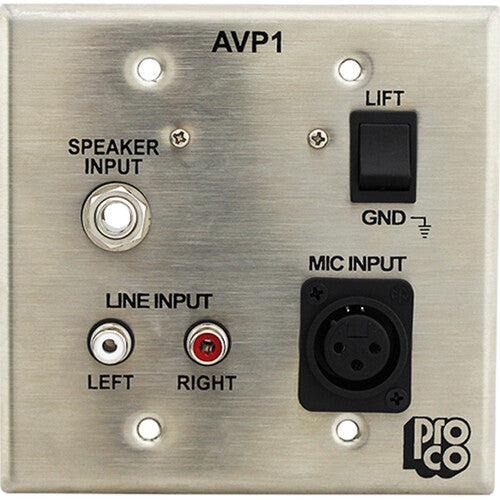 Pro Co Sound AVP-1 - Wall Plate Audio/Video Interface - Stainless Steel