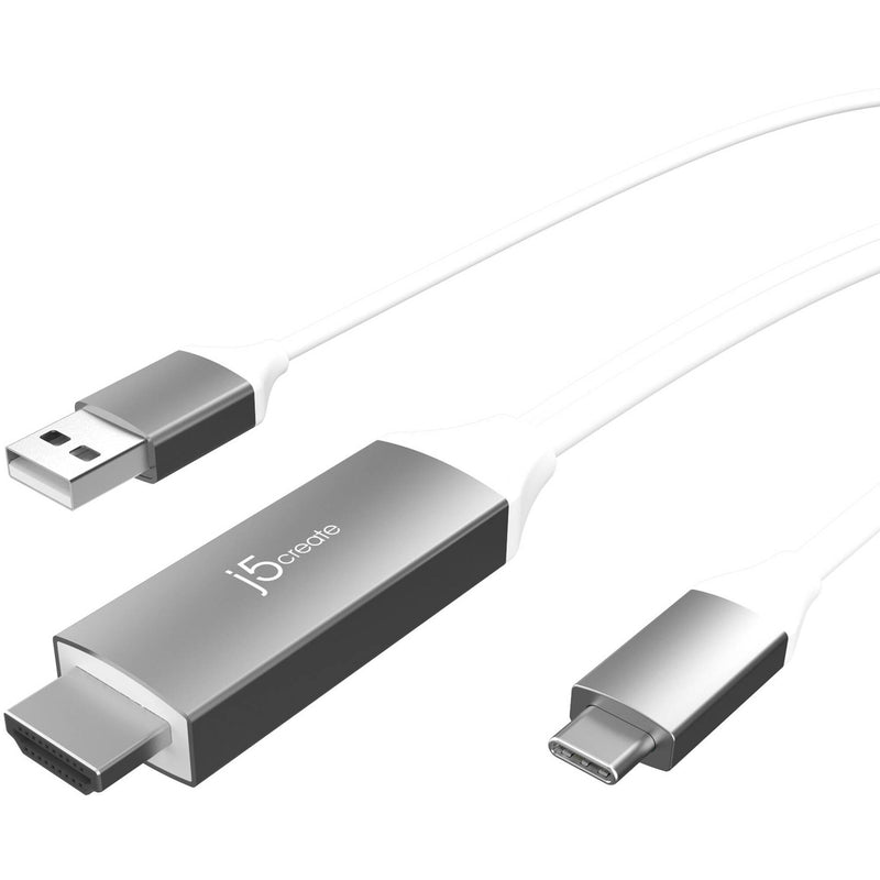 j5create USB-C Male to 4K HDMI Male Cable with USB Type-A Charging Cable