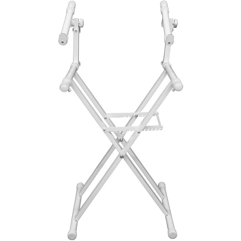 Odyssey Heavy-Duty Double-Tier Folding X-Stand (White)