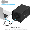 Sabrent USB 3.2 Gen 2 4-Bay 3.5" SATA Hard Drive Tray-Less Docking Station