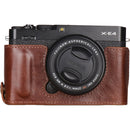 MegaGear Ever Ready Genuine Leather Camera Half Case for FUJIFILM X-E4 (Brown)