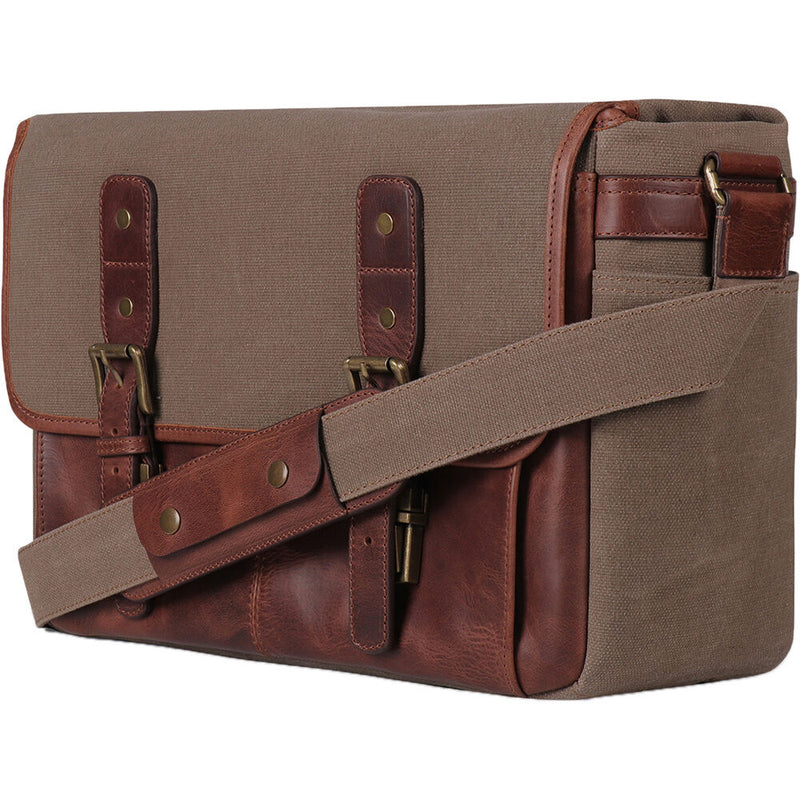 MegaGear Torres Pro Leather Vintage Messenger Bag (Beige)