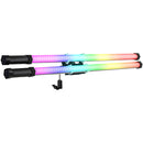 GVM RGB LED Tube Wand 2-Light Kit with Internal Battery and Bracket