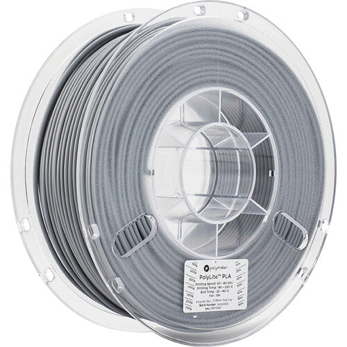 Polymaker PolyLite PLA 3D Printing Filament 6.6 lb (2.85mm Diameter, Gray)