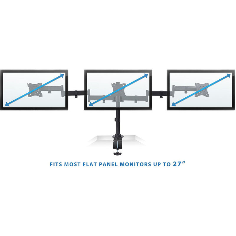 Mount-It! Adjustable Triple Monitor Mount for 13 to 27" Screens