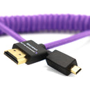 Kondor Blue Gerald Undone Braided Coiled High-Speed Micro-HDMI to&nbsp;HDMI Cable (Limited Purple Edition, 12 to 24")