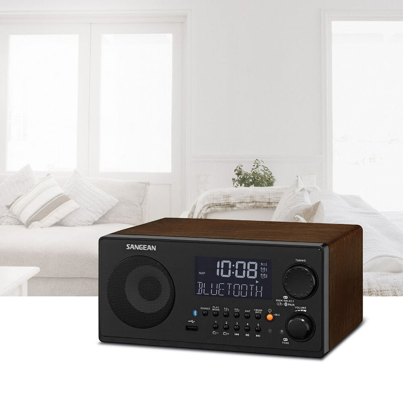 Sangean WR-22 Digital AM/FM Radio with Bluetooth (Walnut)