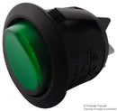 MULTICOMP R13-244B-02-BG-0A Rocker Switch, Illuminated, DPST, On-Off, Green, Panel, 20 A