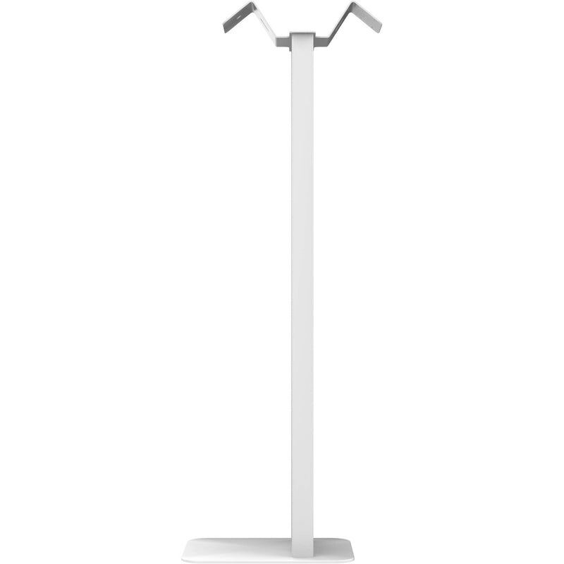 CTA Digital Premium Floor Stand Kiosk with Graphic Slots and Dual Vesa Plates for Kitting (White)