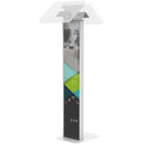 CTA Digital Premium Floor Stand Kiosk with Graphic Slots and Dual Vesa Plates for Kitting (White)