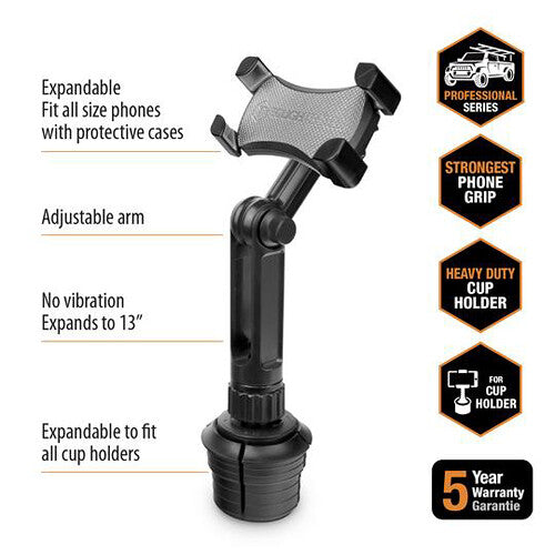 ToughTested Smartphone Cup Holder Mount with Adjustable Boom