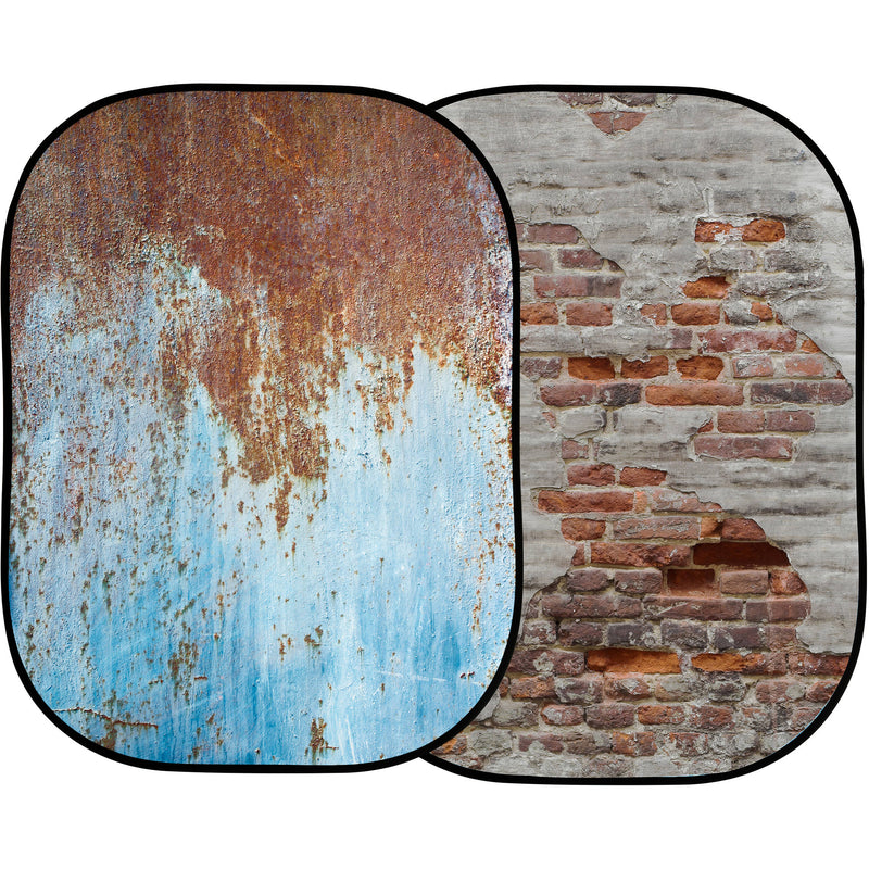 Manfrotto Urban Collapsible Background (5 x 7', Rusty Metal/Plaster Wall)