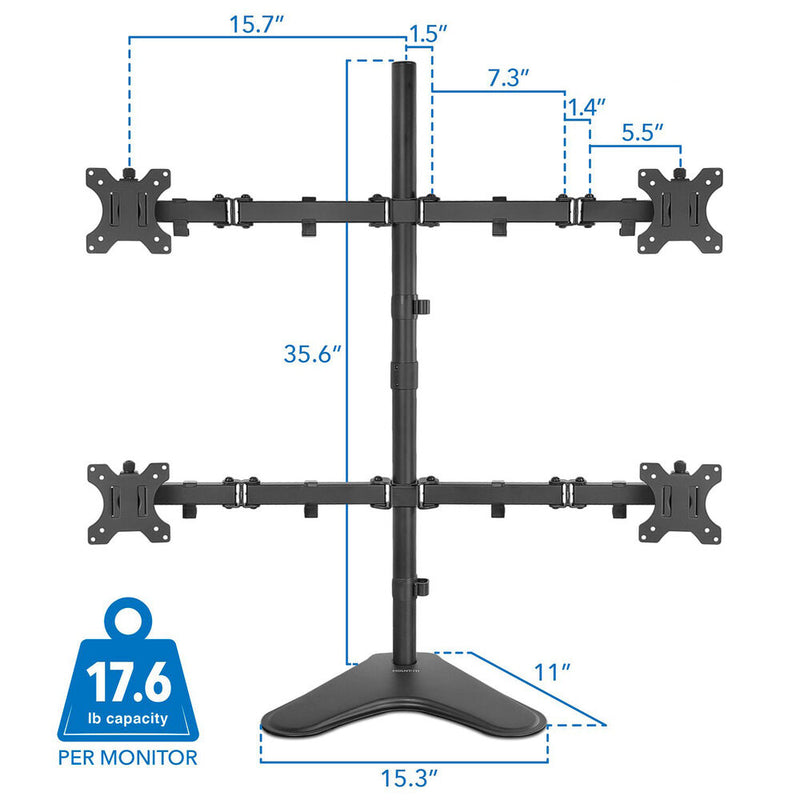 Mount-It! Quad Monitor Desk Mount for Displays up to 32"