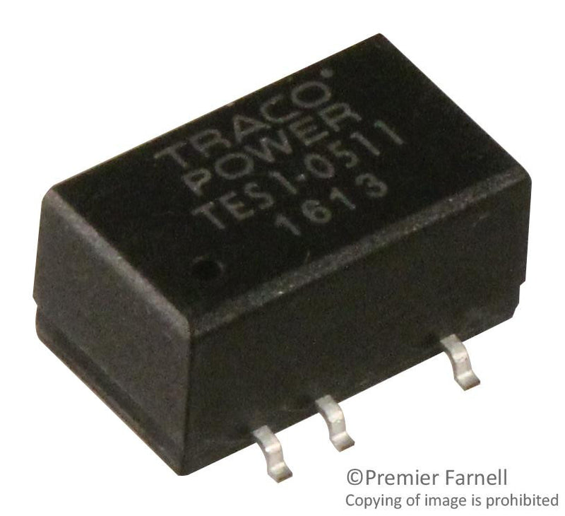 TRACOPOWER TES 1-2423 Isolated Board Mount DC/DC Converter, 2 Output, 1 W, 15 V, 35 mA, -15 V, 35 mA