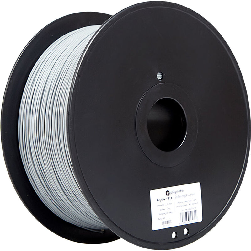 Polymaker PolyLite PLA 3D Printing Filament 6.6 lb (1.75mm Diameter, Gray)