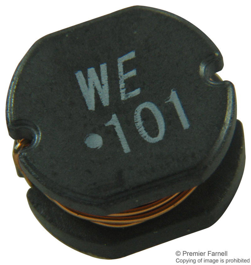 WURTH ELEKTRONIK 74477620 Surface Mount Power Inductor, WE-PD2 Series, 100 &micro;H, 1.02 A, 1.1 A, Unshielded, 0.35 ohm