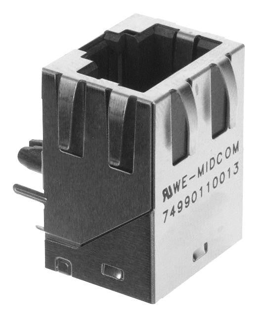 WURTH ELEKTRONIK 74990100011A Modular Connector, RJ45, WE-RJ45 Series, Jack, 8 Contacts, 8 Ways, 1 Ports