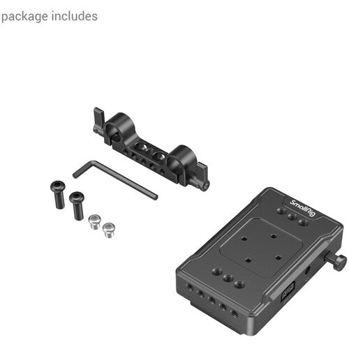 SmallRig V-Mount Battery Adapter Plate with Dual-Rod Clamp