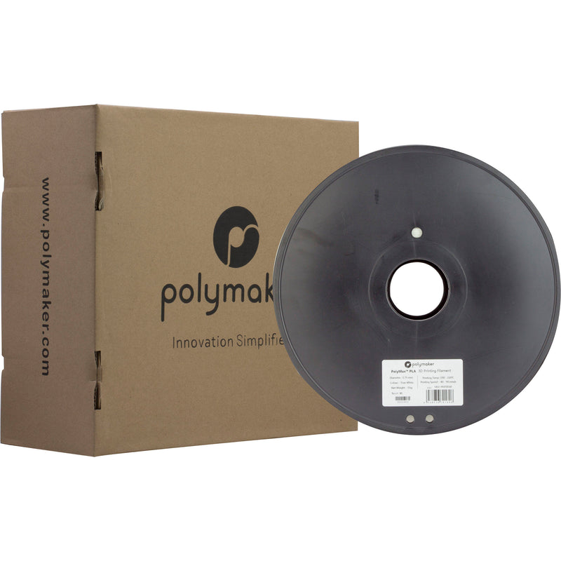 Polymaker PolyMax PLA 3D Printing Filament 6.6 lb (1.75mm Diameter, White)