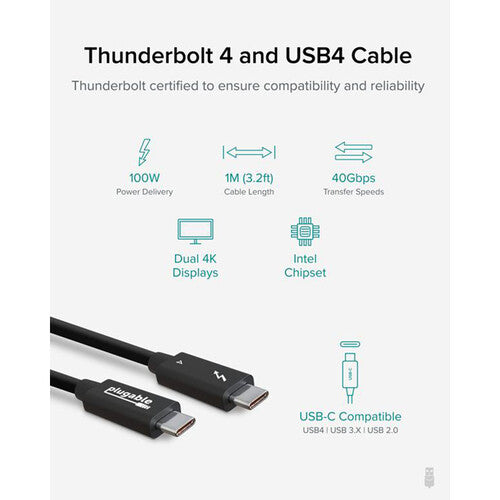 Plugable Thunderbolt 4 Cable (6.6')