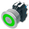 SCHURTER 1241.6934.1122000 Illuminated Pushbutton Switch, MSM DP 22 Series, DPDT, Off-(On), 5 A, 125 V, Green