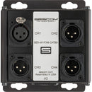 Sescom SES-4X1F3M-CATBX 4-Channel Passive Audio Extender Cat 5/6/7, 1 x (F) XLR, 3 x (M) XLR to RJ45