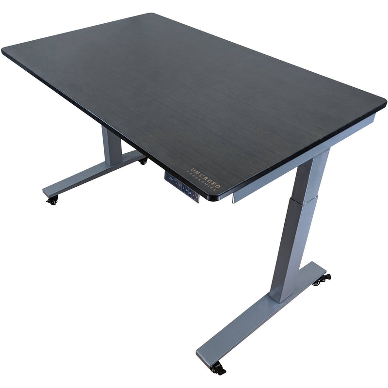 Uncaged Ergonomics Rise Up 2-Stage Electric Height-Adjustable Standing Desk (60 x 30", Gray/Black)