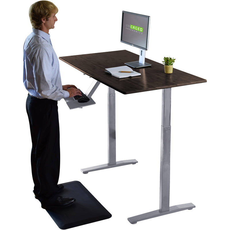 Uncaged Ergonomics Rise Up 2-Stage Electric Height-Adjustable Standing Desk (60 x 30", Gray/Black)